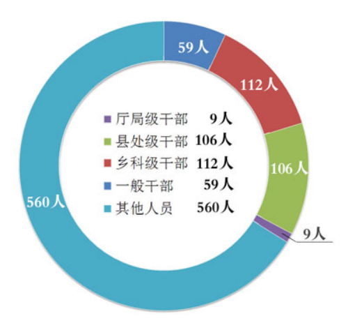 全市纪检监察机关处分人员按职级划分图